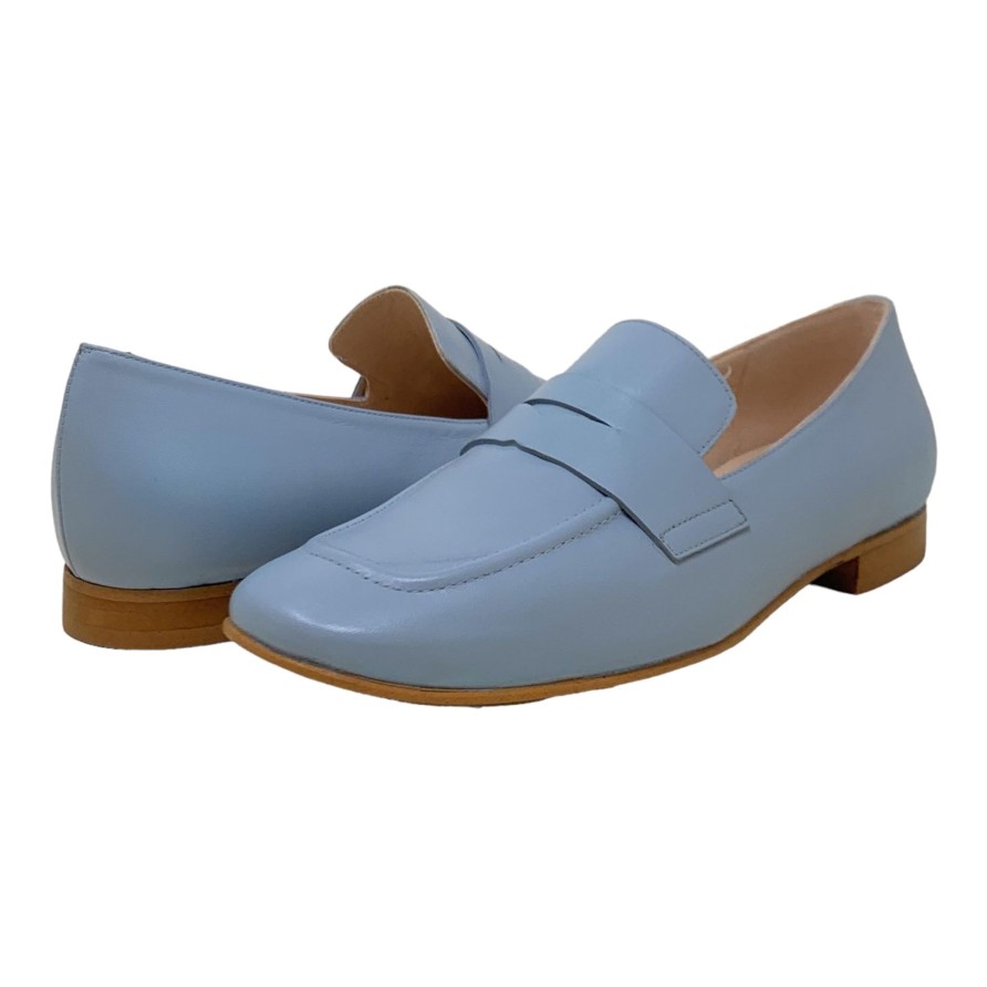 Flats Buckles Footwear | Lodi Love | Ali | Leather Light Blue