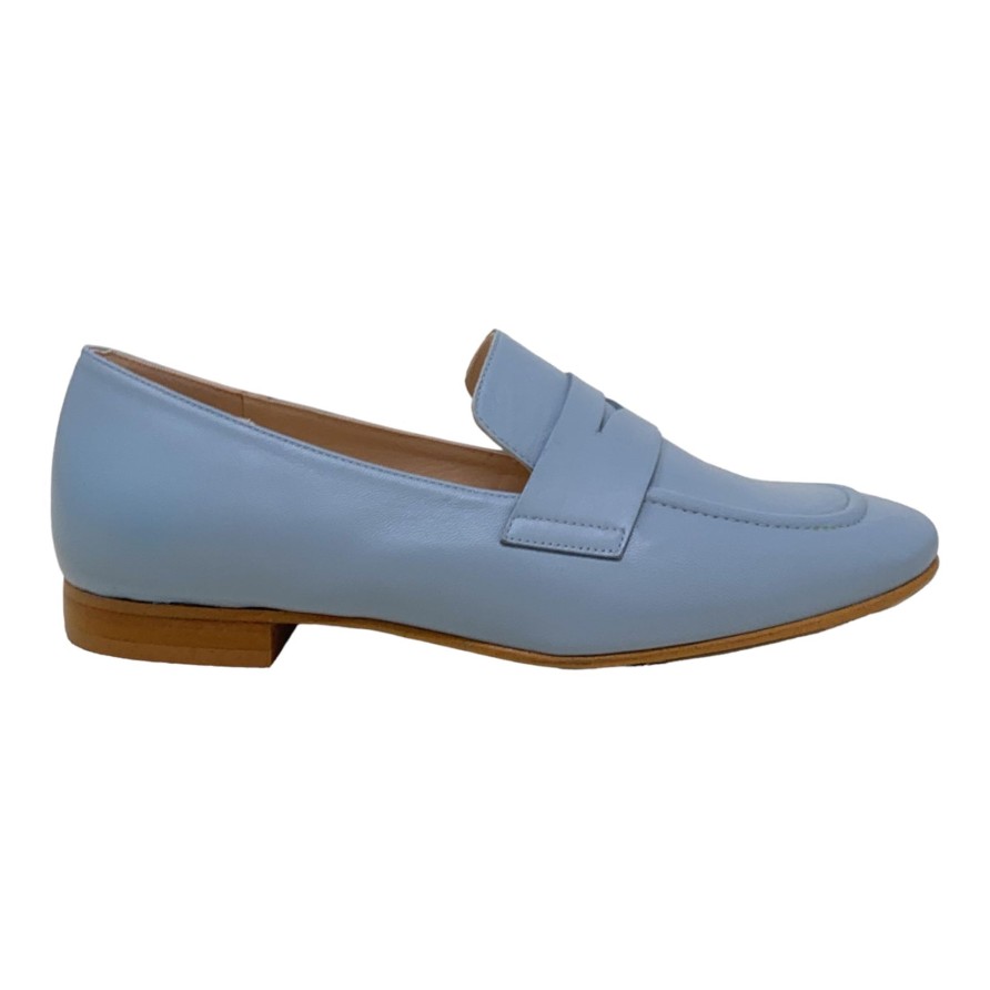 Flats Buckles Footwear | Lodi Love | Ali | Leather Light Blue