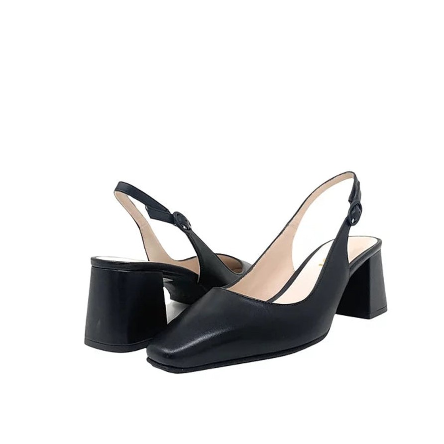 Heels Buckles Footwear | Lodi | Danina | Leather Black