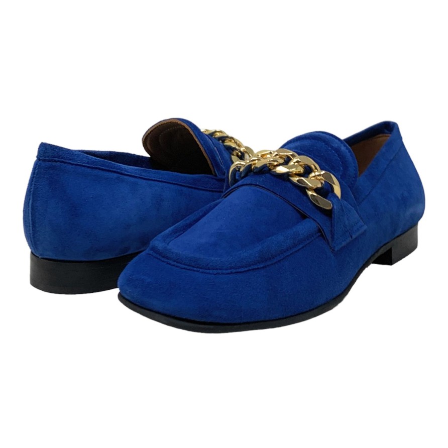 Flats Buckles Footwear | Carmens | Duel | Suede Cobalt Blue