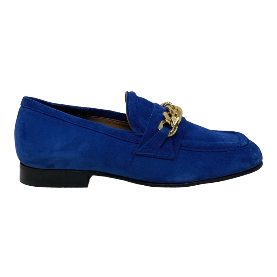 Flats Buckles Footwear | Carmens | Duel | Suede Cobalt Blue