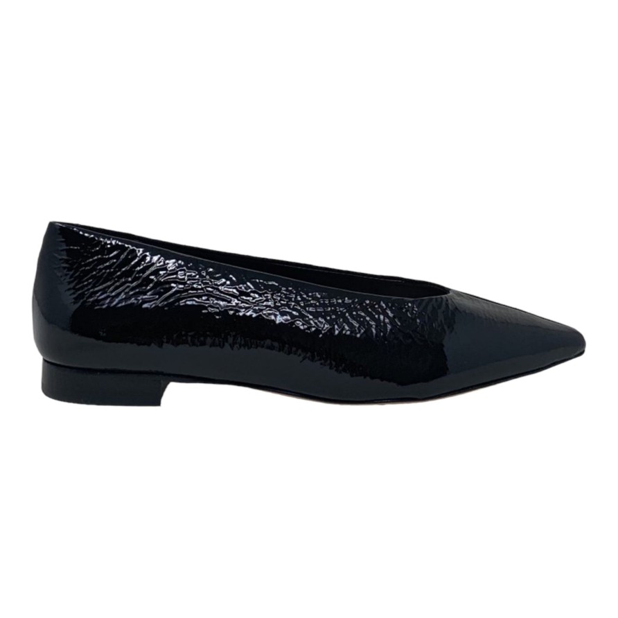 Flats Buckles Footwear | Vicenza | Hal | Suede/Patent Leather Black