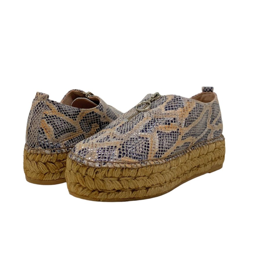 Espadrilles Buckles Footwear | Eric Michael | Serena | Multi Natural Leather