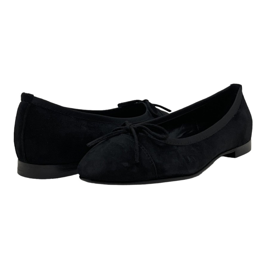 Flats Buckles Footwear | Buckles New York | Elizabeth Black Suede