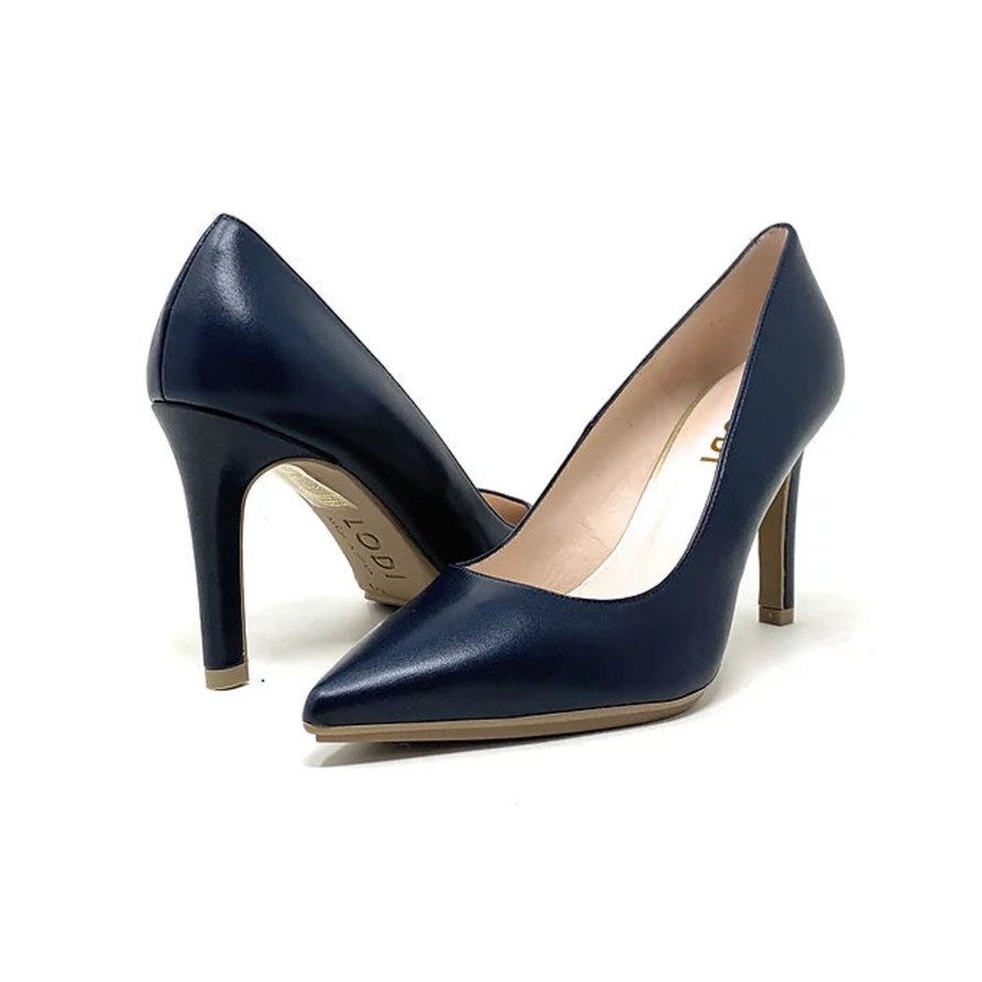 Heels Buckles Footwear | Lodi | Rachel | Leather Navy