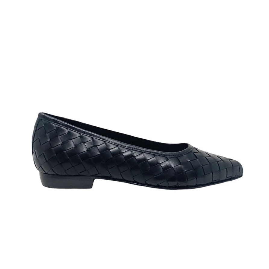 Flats Buckles Footwear | Homers | Show | Woven Leather Black