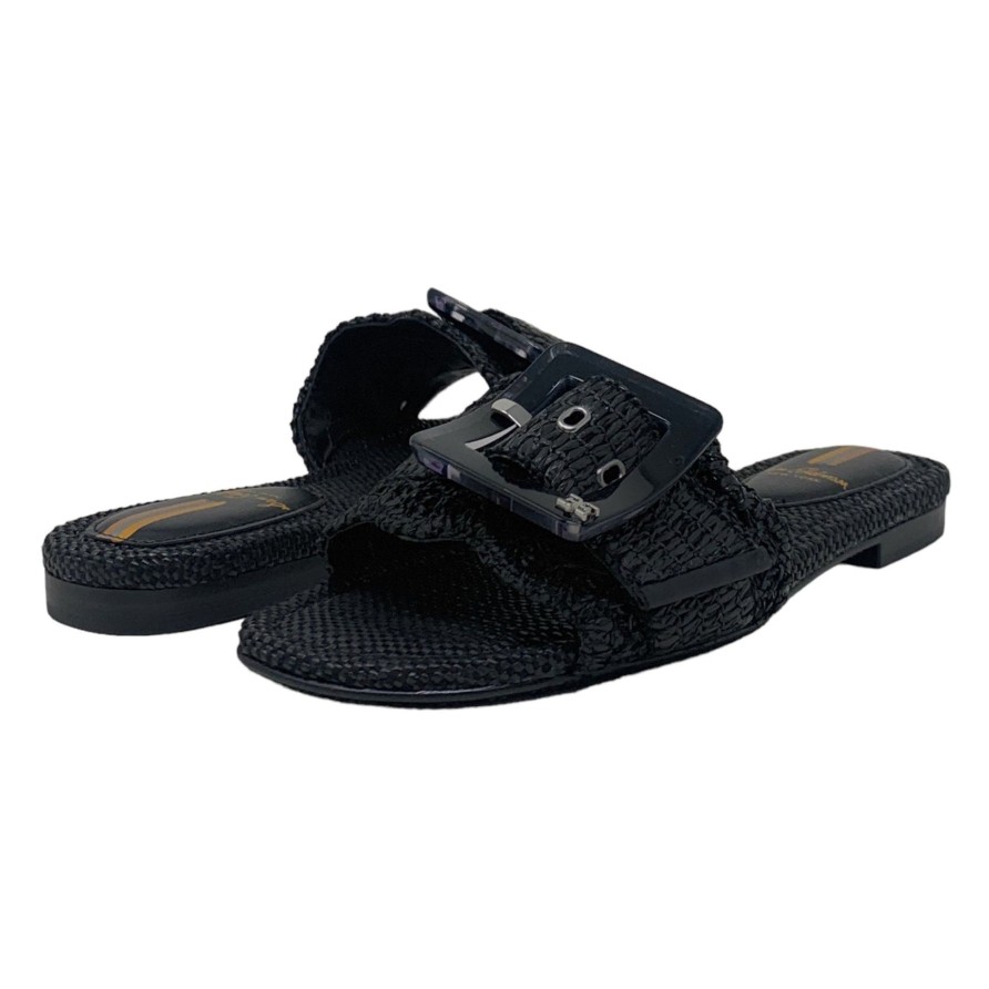 Sandals Buckles Footwear | Sam Edelman | Bambi | Raffia Black