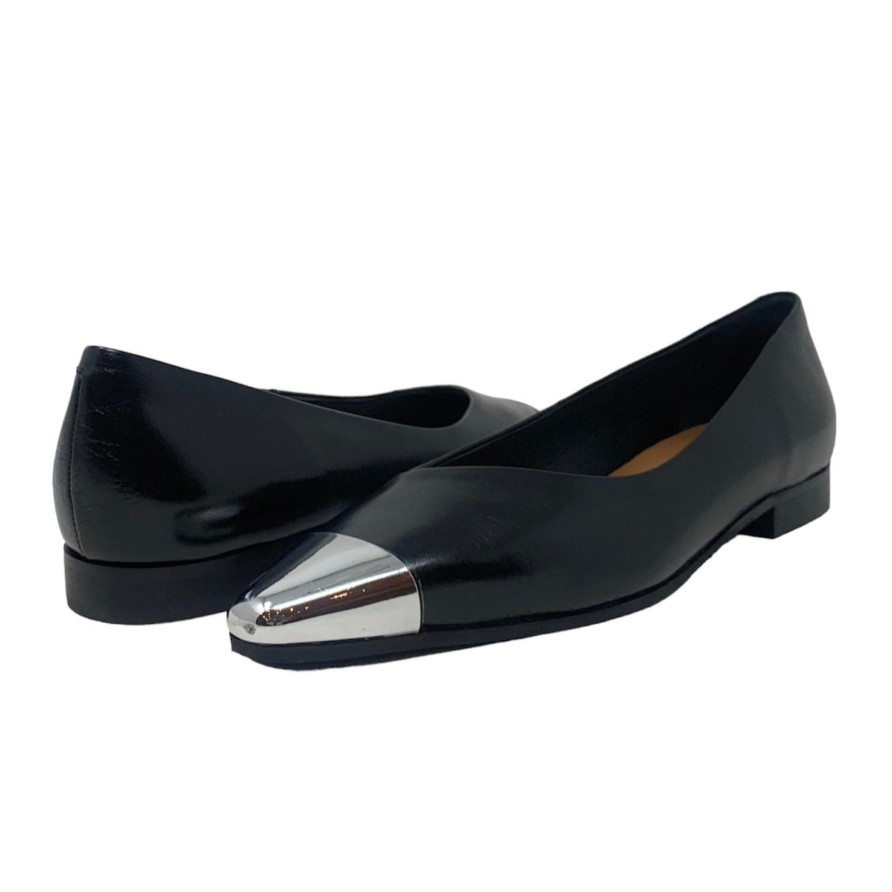 Flats Buckles Footwear | Carmens | Jane | Black Leather