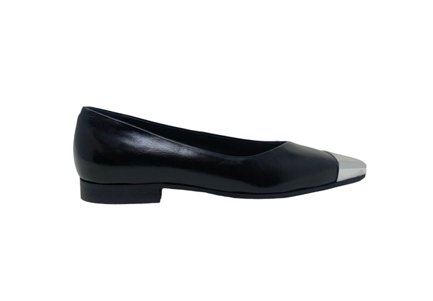 Flats Buckles Footwear | Carmens | Jane | Black Leather