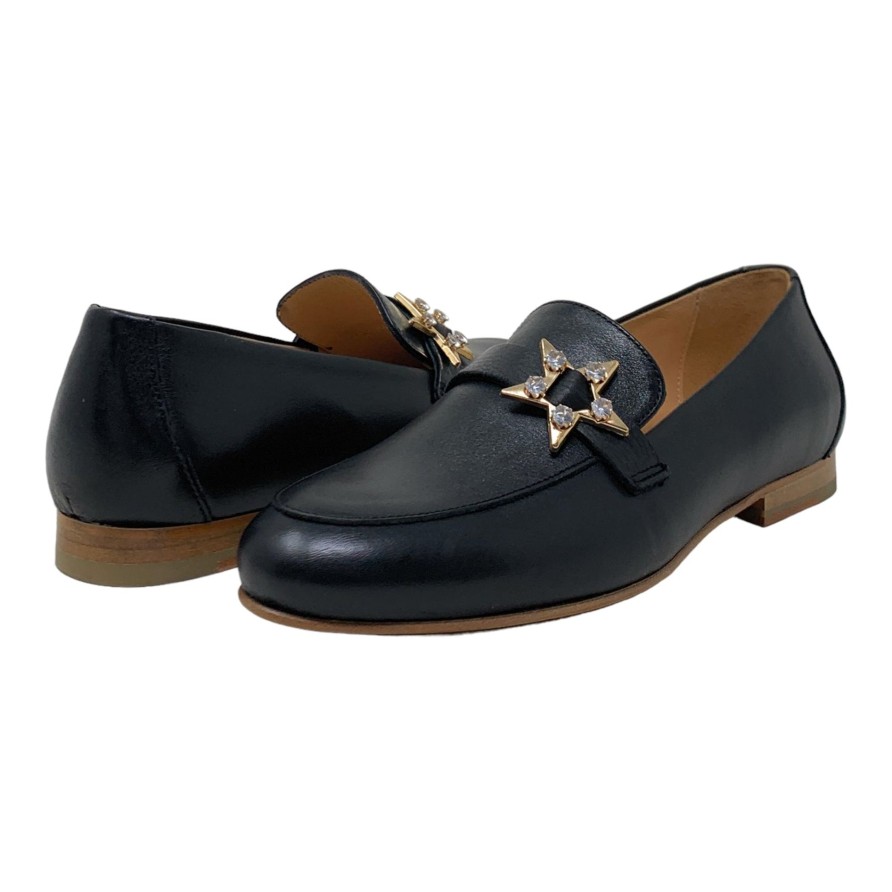 Flats Buckles Footwear | Anaki Paris | Portia | Leather Black