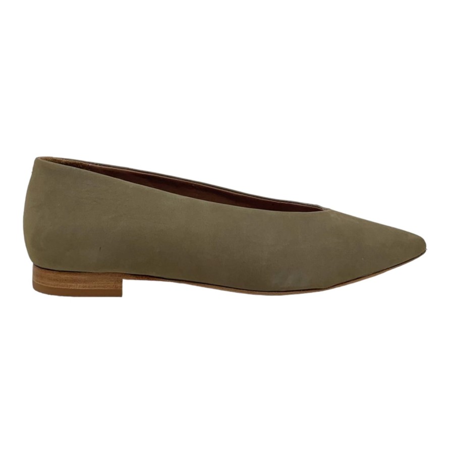 Flats Buckles Footwear | Vicenza | Hal | Suede/Patent Leather Taupe