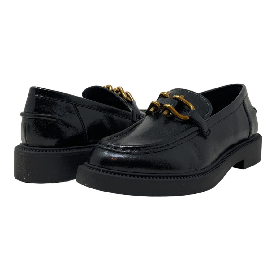 Flats Buckles Footwear | Steve Madden | Kalon | Black Leather