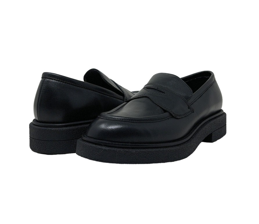 Flats Buckles Footwear | Carmens | Brooke | Leather Black