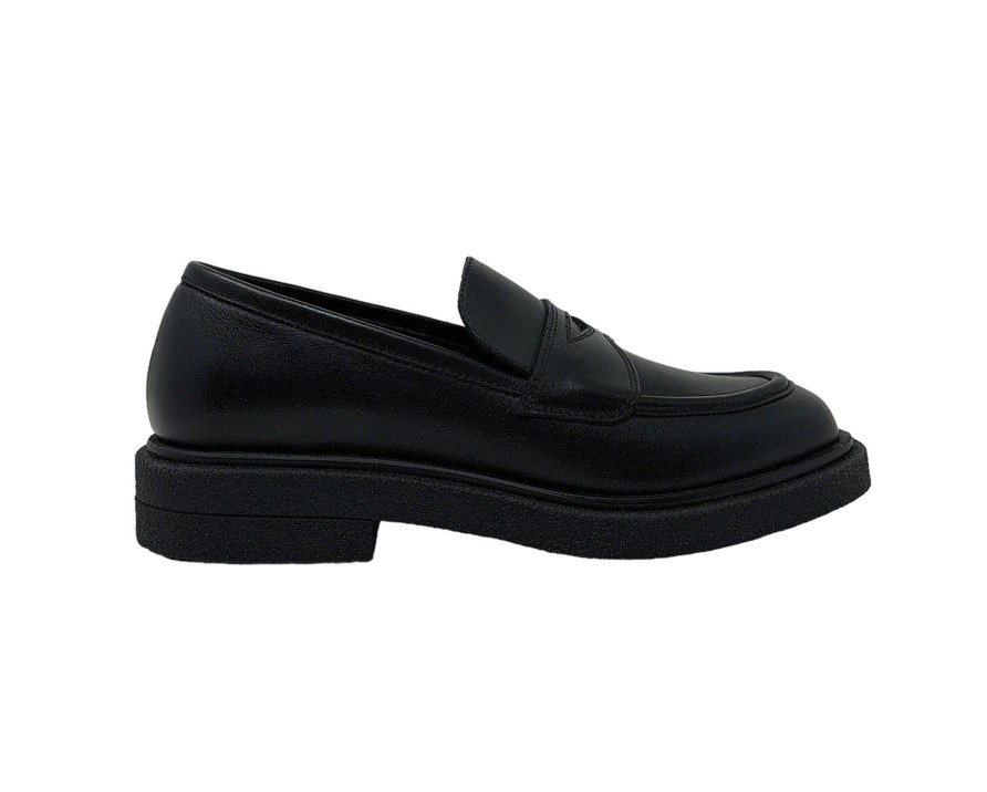 Flats Buckles Footwear | Carmens | Brooke | Leather Black