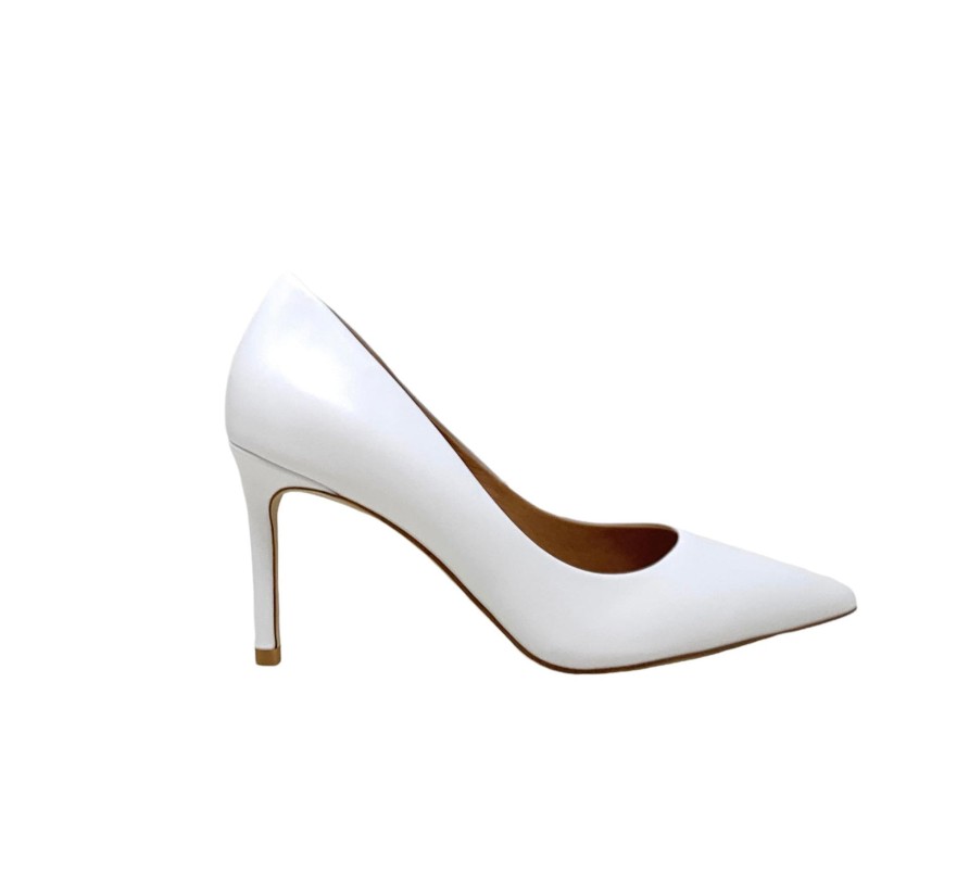 Heels Buckles Footwear | Buckles New York | Nikki | Leather White