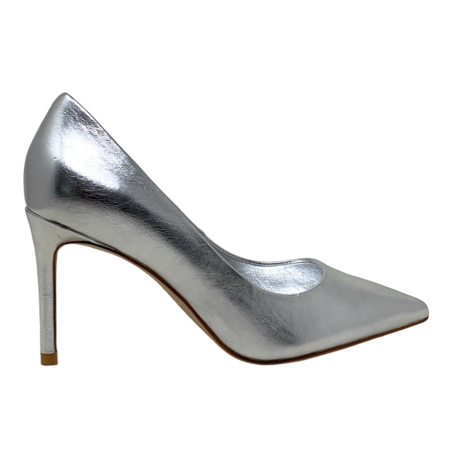 Heels Buckles Footwear | Buckles New York | Nikki | Leather Silver