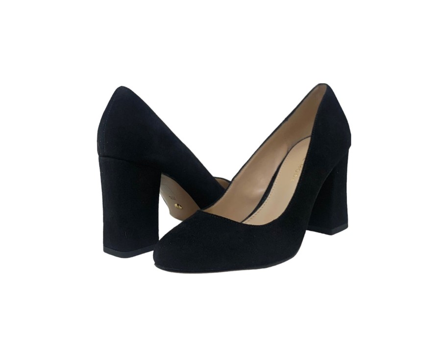 Heels Buckles Footwear | Pelle Moda | Ensel | Black Suede