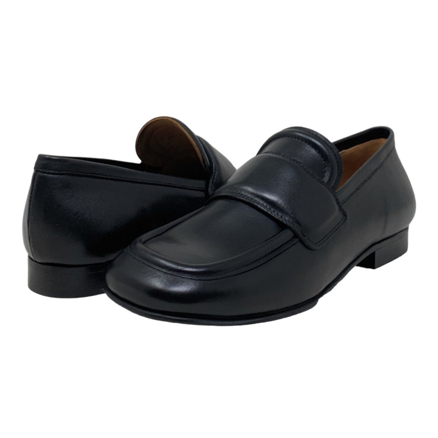 Flats Buckles Footwear | Carmens | Clam | Leather Black