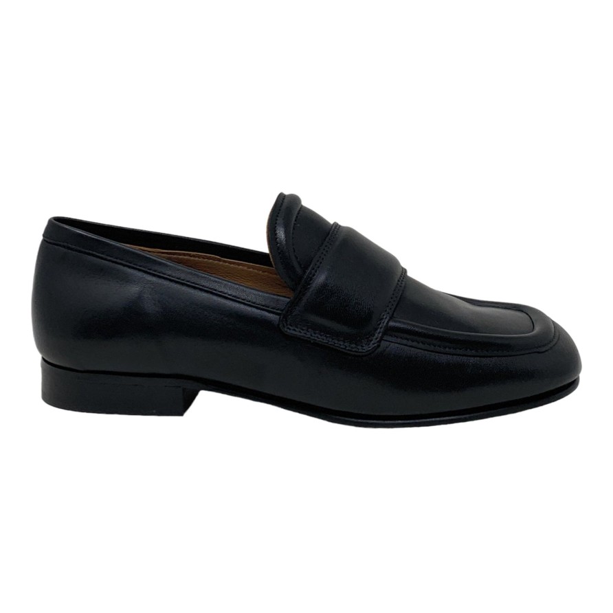 Flats Buckles Footwear | Carmens | Clam | Leather Black