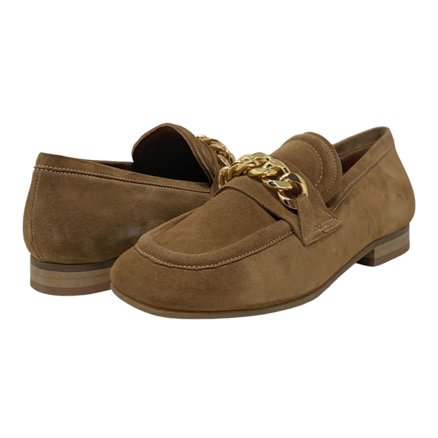 Flats Buckles Footwear | Carmens | Duel | Suede Tan