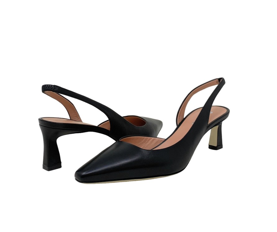 Heels Buckles Footwear | Pollini | Ugolini | Leather Black