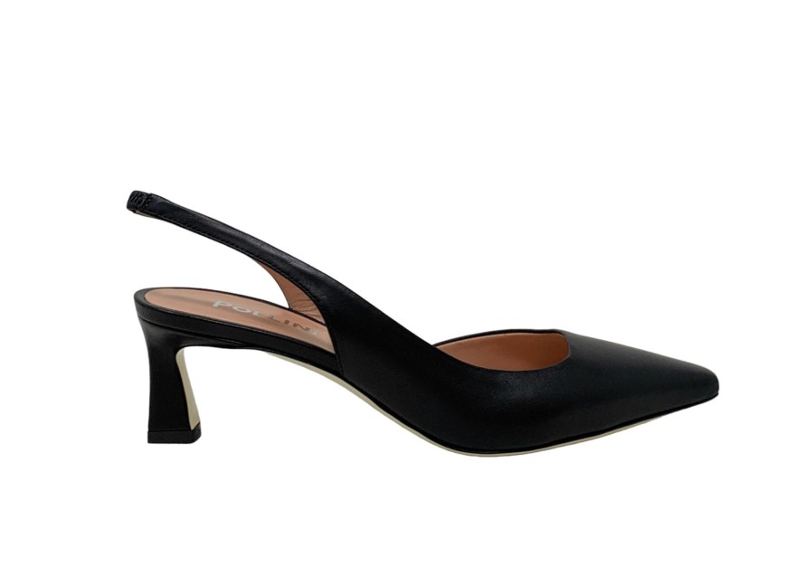 Heels Buckles Footwear | Pollini | Ugolini | Leather Black