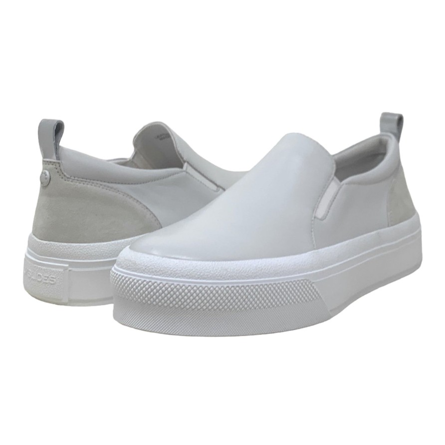 Sneakers Buckles Footwear | J Slides | Gia | White Leather