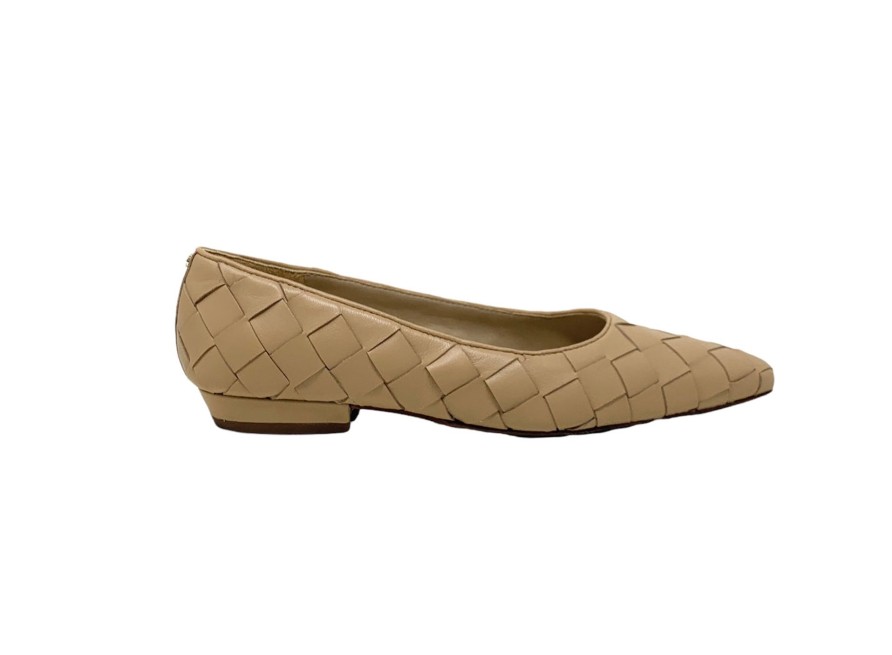 Flats Buckles Footwear | Sam Edelman | Joy | Woven Leather Nude