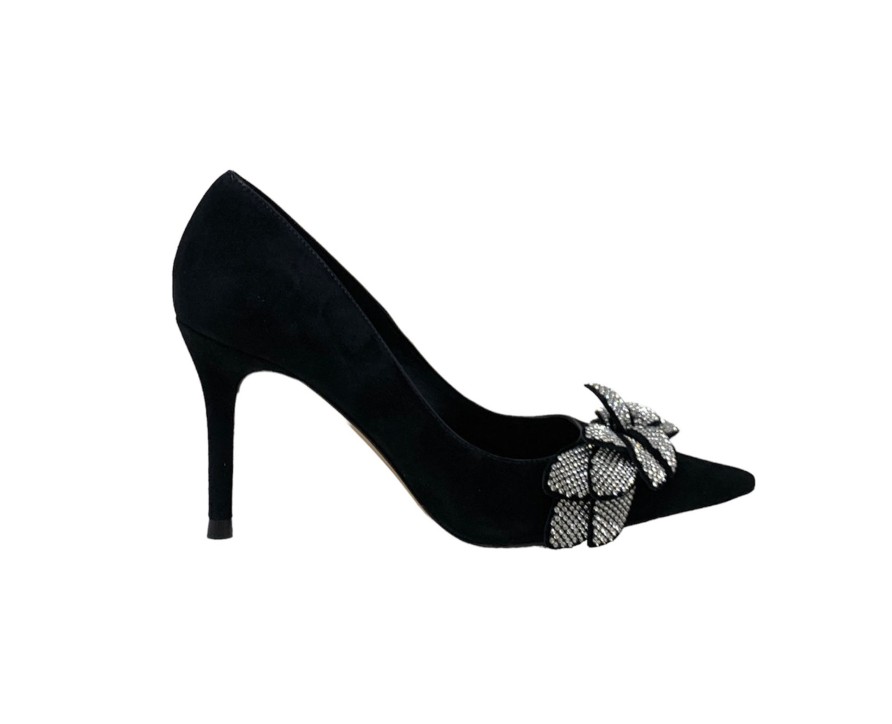 Heels Buckles Footwear | Lodi | Somite | Black Suede