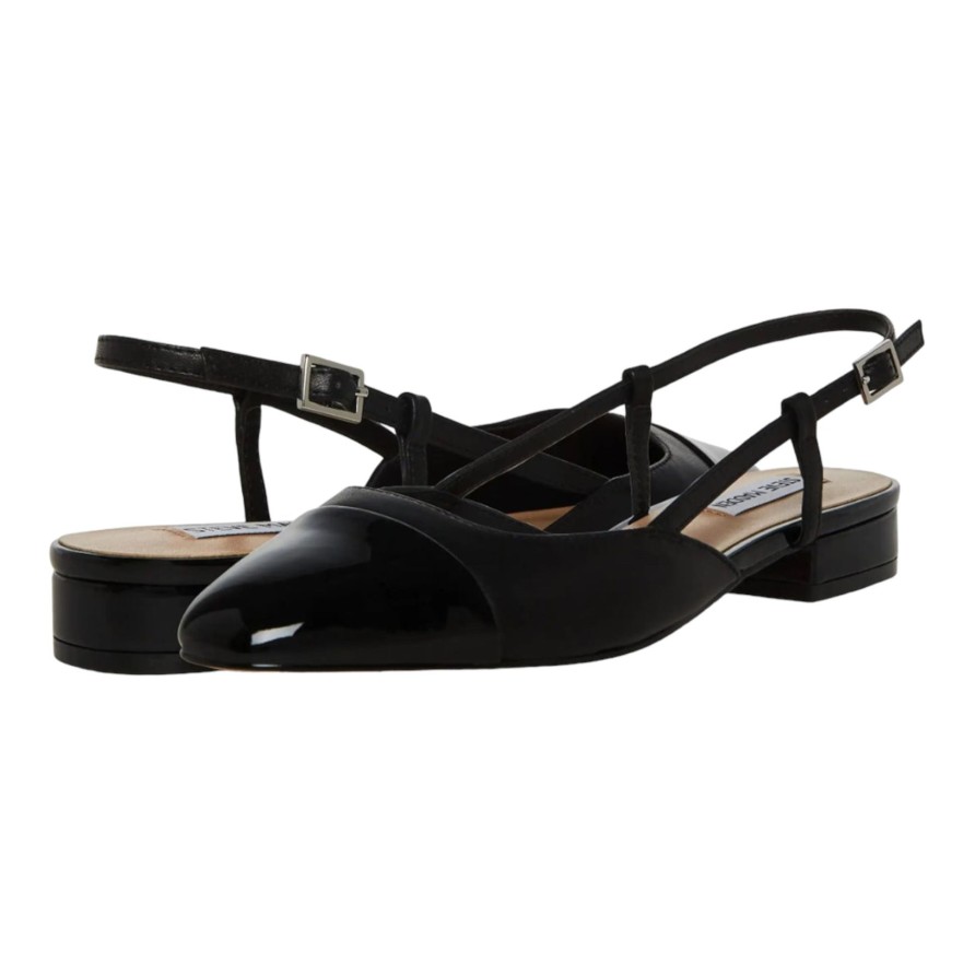 Flats Buckles Footwear | Steve Madden | Belinda | Leather Black