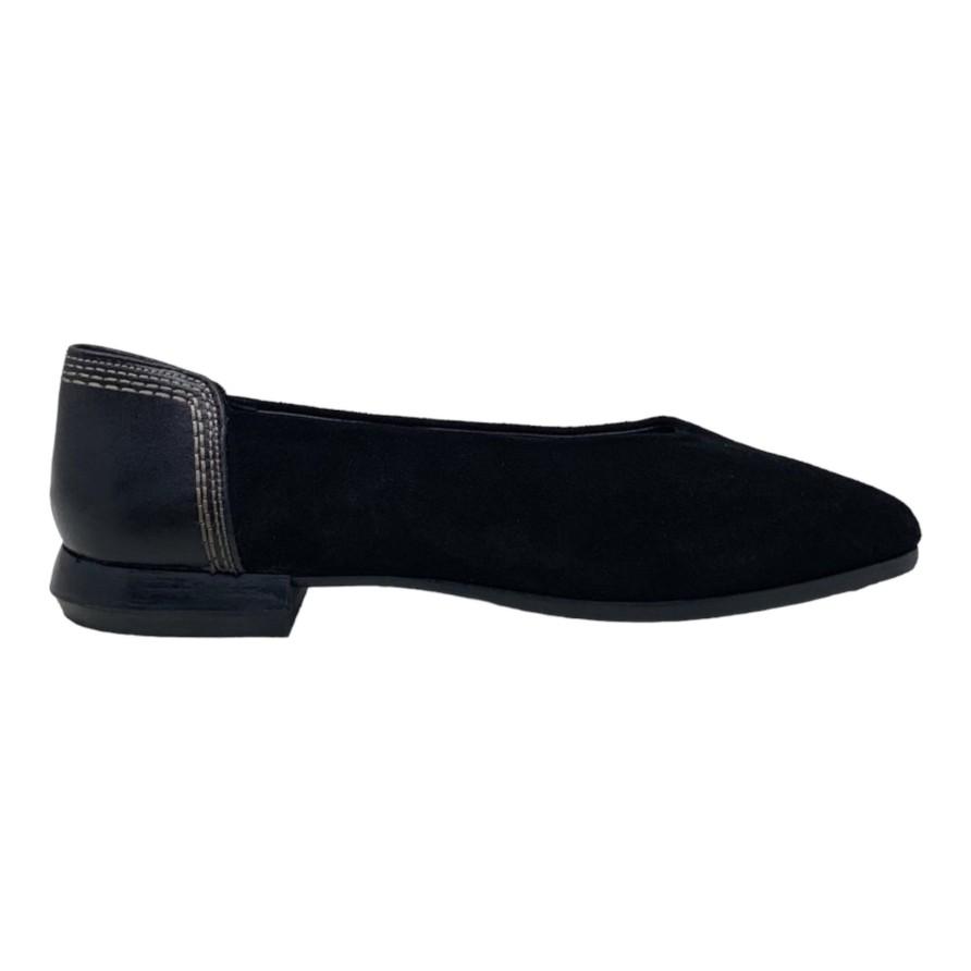 Flats Buckles Footwear | Homers | Crosta | Black Suede