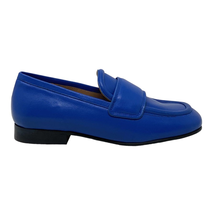 Flats Buckles Footwear | Carmens | Clam | Leather Cobalt Blue