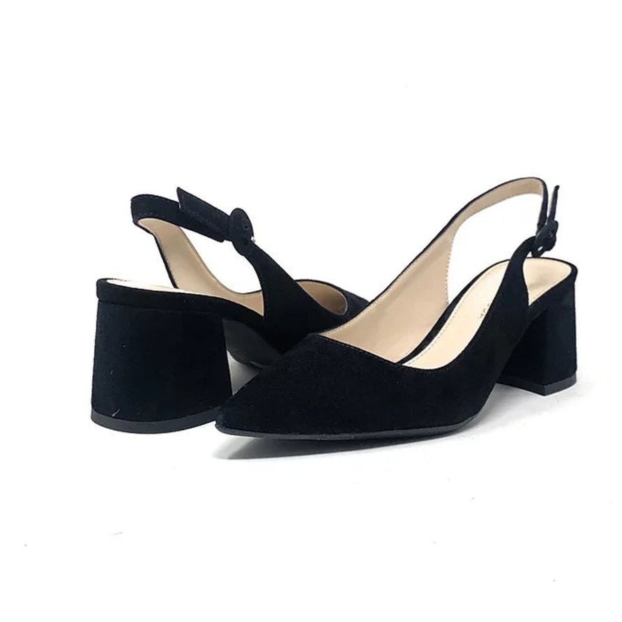 Heels Buckles Footwear | Pelle | Lake | Black Suede