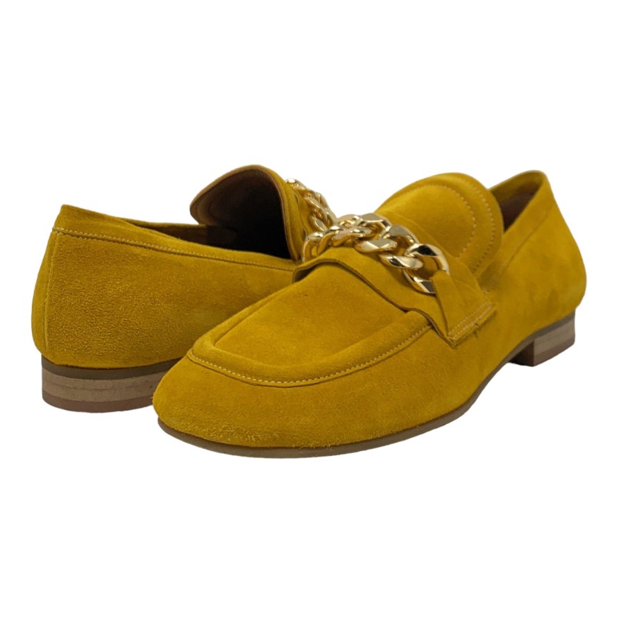 Flats Buckles Footwear | Carmens | Duel | Suede Yellow