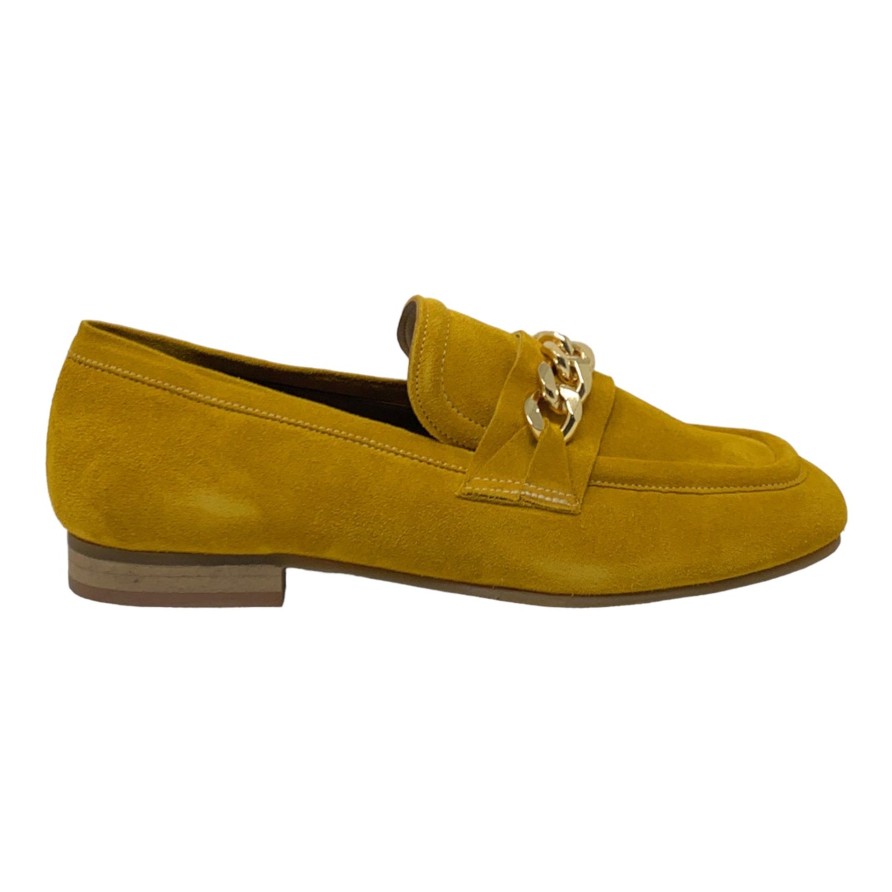 Flats Buckles Footwear | Carmens | Duel | Suede Yellow