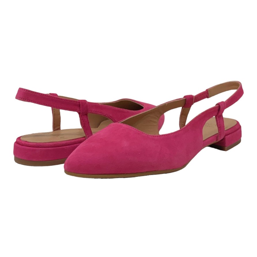 Flats Buckles Footwear | Anaki Paris | Cecilia | Suede Fuchsia