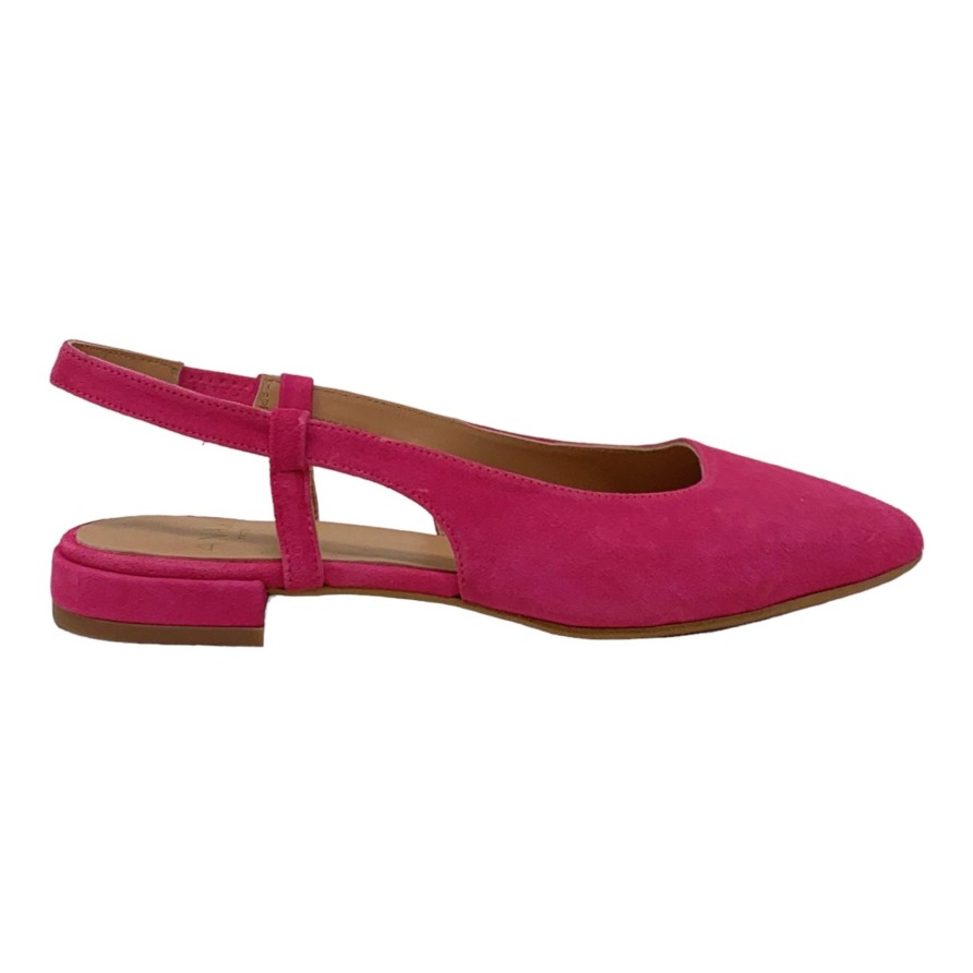 Flats Buckles Footwear | Anaki Paris | Cecilia | Suede Fuchsia