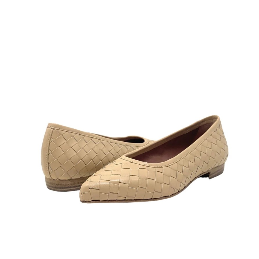 Flats Buckles Footwear | Homers | Show | Woven Leather Nude