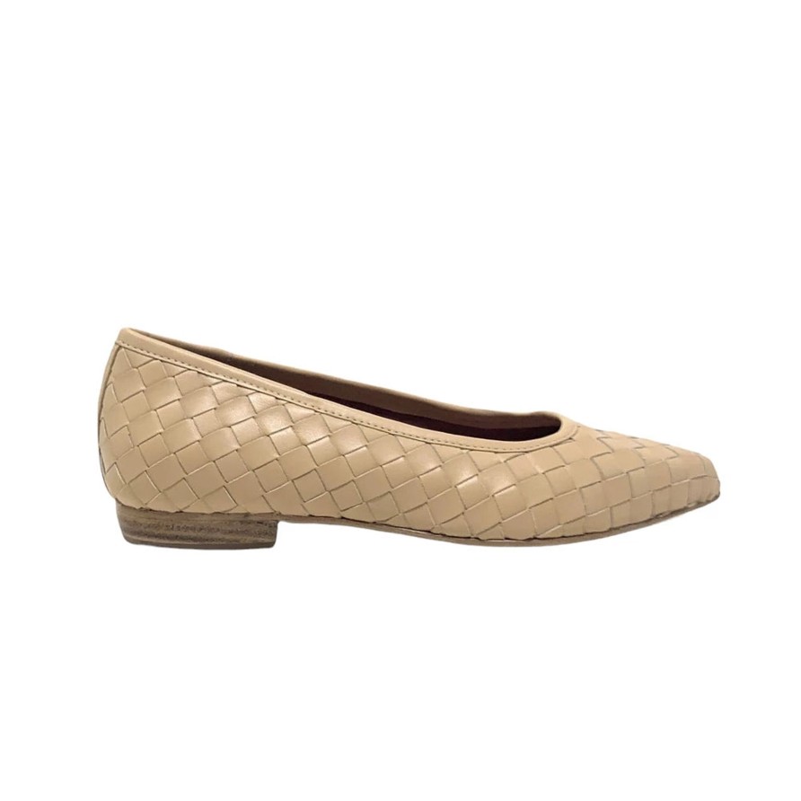 Flats Buckles Footwear | Homers | Show | Woven Leather Nude