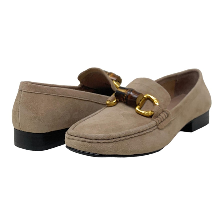 Flats Buckles Footwear | Buckles New York | Appren | Suede Beige