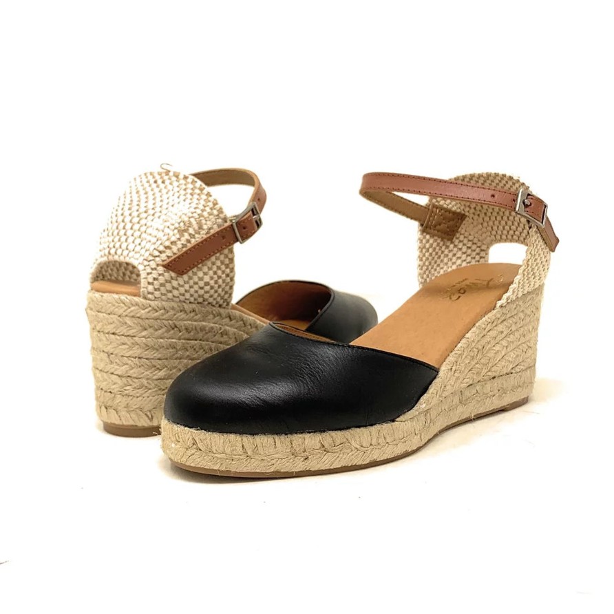 Espadrilles Buckles Footwear | Pinaz | Vacuno | Leather Black